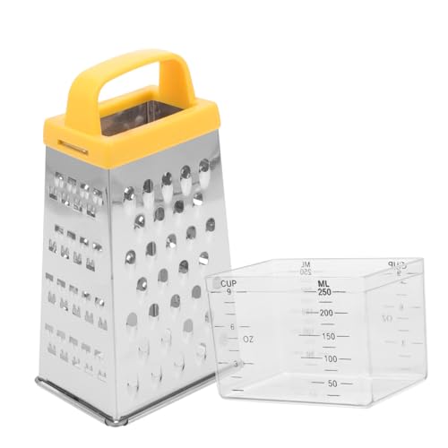 HYTROVE 多機能ステンレス製チーズおろし器 四面グレーター 野菜 果物用耐久スライサー プロ仕様の強力刃付き収納ボックス付き