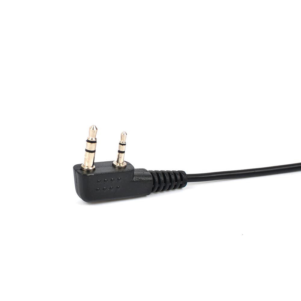 Auricolare walkie talkie a forma di D con microfono auricolare compatibile con Baofeng UV-5R UV-5RA 888S Kenwood HYT 2 pin radio bidirezionale (confezione da 4)