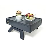 Waxenwood Bamboo Couch Arm Table, Sofa Arm Tray, 360 Rotating Trayble, Clip On...