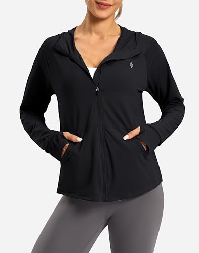 SANTINY Women's UPF 50+ UV Jacket Sun Protection Zip up Hoodie Lightweight Summer SPF Long Sleeve Shirts for Hiking Running2
