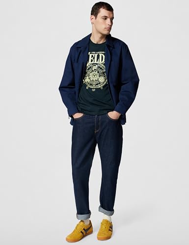 Nintendo Legend of Zelda Symbolic Circle T-Shirt Camiseta, Azul Marino, L para Hombre