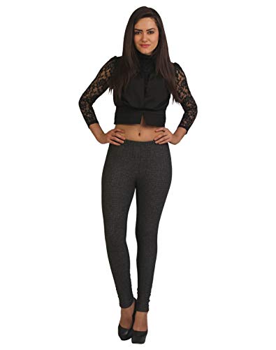 Image of Frenchtrendz Women's Cotton Spandex Jacquard Stretchable Slim Fit Jegging with Back Pockets