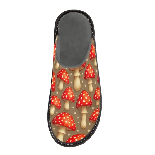 Cute Red Mushrooms Men's Comfy Memory Foam Indoor Outdoor House Shoes Womens Slip On House Shoes Size 4-53