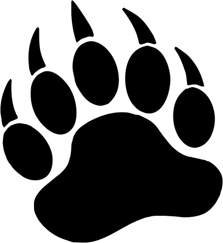 Image of AzQuest Grizzly Bear PAW Vinyl Decal Sticker Car Window Bumper Die Cut Bumper Sticker | 5.5 inches | Black | AZQ 508