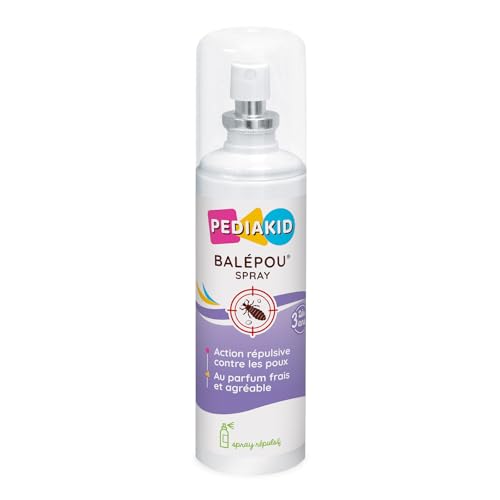 PEDIAKID - Balépou Spray - Répulsif aux huiles essentielles 100% pures & naturelles (Lavandin, Géraniol) - Repousse les poux tout en douceur - Sans paraben...