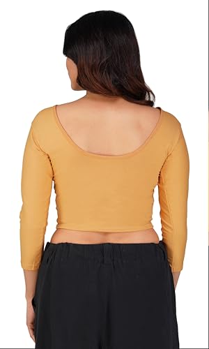 Image of Fressia Fabrics Women's Cotton Readymade Saree Blouse Stretchable Crop Top Choli Bustier Top