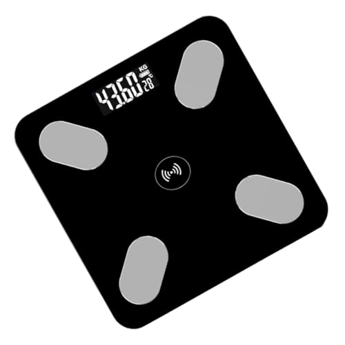 BEBEMOKO Báscula De Baño Inteligente Digital Para Medir Grasa Corporal y Peso Escala De Salud Electrónica Diseño Moderno En Color 26x26cm Sin Batería