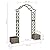 vidaXL Garden Pergola with Planter, Gray Solid Firwood, Weather Resistant, Decorative Outdoor Archway, Garden Entrance, Planters Incorporated, Easy Assembly, 68.9" x 15.7" x 80.3"
