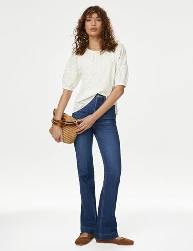 Image of Marks & Spencer Women's Cotton Solid Regular Fit Blouse