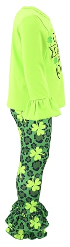 Image of Unique Baby 2 Piece Girls Double Ruffle Leggings and Long Sleeve Shirt Clothes Set Kid and Toddler Girl Outfit