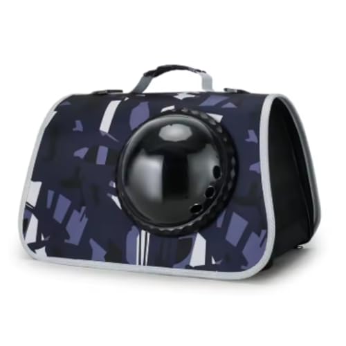Image of Cawypety Cat Backpack Carrier, Breathable Cat Carrier Pet Backpack for Kitty Small Dog Up to 15Lbs, Transparent & Foldable Pet Carrier for Travel Hiking (Navy Blue, Window)