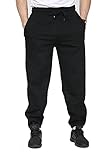 SKYTEX UK Mens Fleece Jogging Bottoms S-6XL (M, Black)