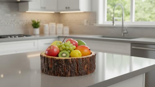 Cuenco de madera para exposición decorativa y servicio de alimentos 4