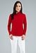IBKUL Athleisure Wear Sun Protective UPF 50+ Icefil Cooling-Solid Long Sleeve Mock Neck Top-80000 Red/Solid/L