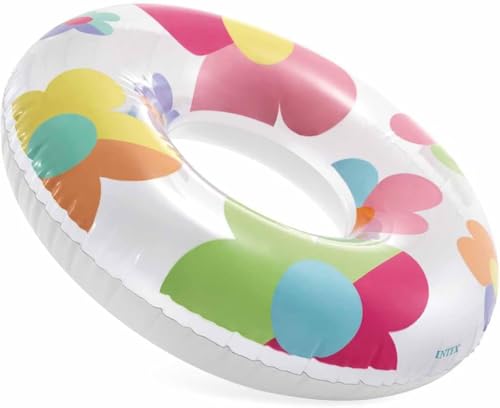 Image of Inflatable Swim Ring for Kids & Teens 8+ Years | Colorful Printed Swimming Tube Float 81 cm | Heavy Duty PVC Pool Float for Beach, Water Park, Summer Vacation, Outdoor Water Fun- Pack 1