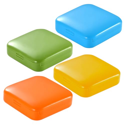 TOVINANNA スライド蓋付き ポータブル 2グリッド 箱4個 密閉収納オーガナイザー 日常使用に便利なアクセサリーケース コンパクトデザイン持ち運びやすい 旅行や出張にな収納ソリューション