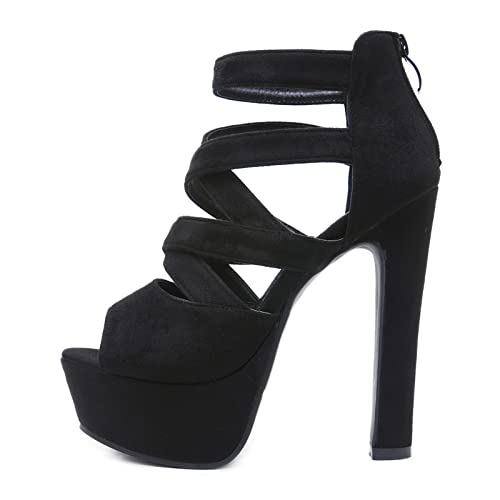 Bride à la cheville talons hauts femmes et chaussures plateforme bout ouvert