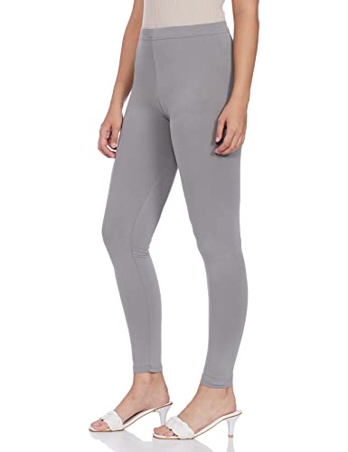 Image of GO COLORS Soft Cotton Stretch Ankle Length Leggings for Women | Breathable