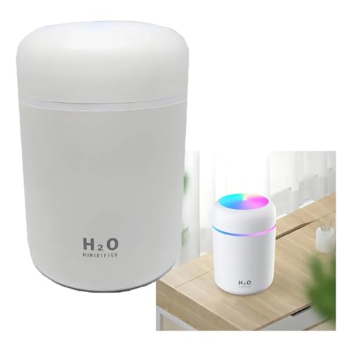 Umidificador de Ar e Difusor H2O Lumen | Purificador com LED Colorido e USB | Mini Umidificador Portátil 200ml | Aromaterapia e Cromoterapia para Carro e Escritório