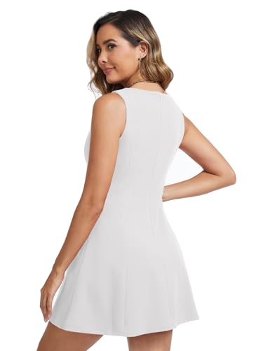Women's Boat Neck Formal Short Dresses Summer Sleeveless A Line Elegant Mini Cocktail Party Dress 20252