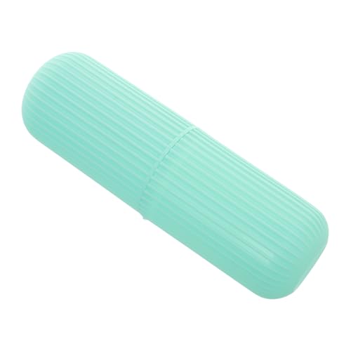 FOMIYES シー旅行用歯ブラシ収納ボックス 携帯用歯磨きカップ 歯磨き粉容器付き 歯ブラシホルダー 耐久性のある小型収納容器 帰宅時や外出先での使用に 青色