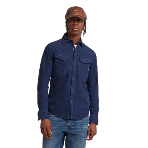 G-Star Para Hombre Camisa Dakota Slim, Azul Dk Sea Blue Gd D25223-C436-G702 , S G-Star Para Hombre Camisa Dakota Slim, Azul Dk Sea Blue Gd D25223-C436-G702 , S