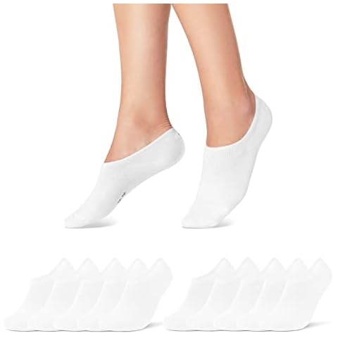 10 Paar Sneaker Socken Damen Herren Füßlinge Schwarz Weiß Grau Baumwolle 16805 (Weiß 39-42) Cover