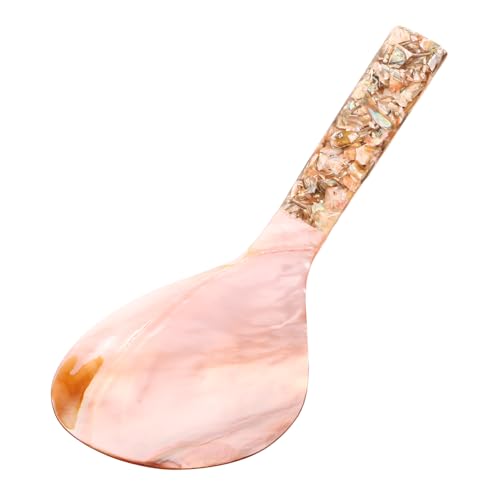OFFSCH Natural Handmade Rice Spoon Large Shell Paddle and Easy to Clean Kitchen Rice Scooper for Cooking Salad Pot Mixing Tool