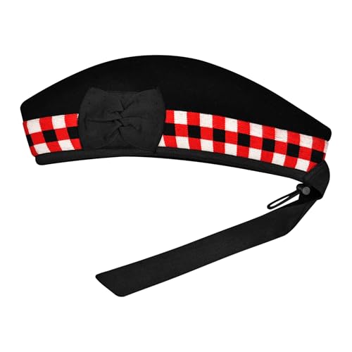 Image of Glengarry Cap-Traditional Scottish Hat, Acrylic Wool Tartan Glengarry hat, Kilts /Bagpipes Accessories