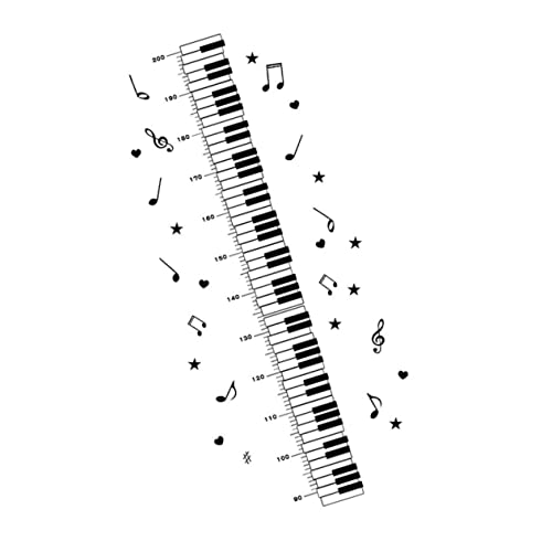 1 Hoja pegatina de altura pegatinas etiquetas cuarto de jugar largo adhesivo pared pegatina pared etiqueta de la pared pegatina decorativa de polivinilo Black KAILIKETIY