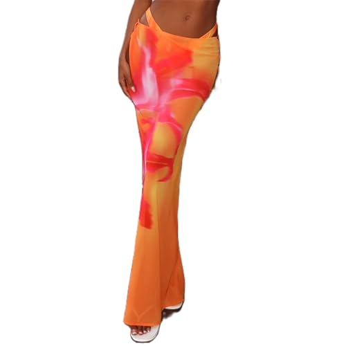 Women's Y2K Sheer Mesh Long Maxi Skirts Mid Waisted Cover Up See-Through Summer Skirts Beach Flowy Tulle Skirts