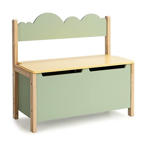 DREAMADE 2 in 1 Spielzeugkiste aus Holz, 60x26x52cm, Sitzbank für Kinder,...