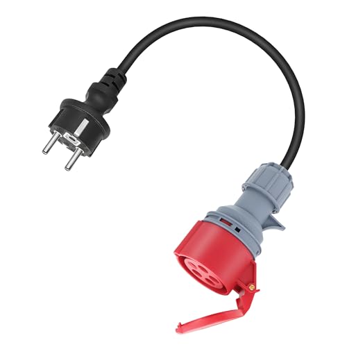 Cee 16A a 5 Poli con Cavo 60 cm, Spina Adattatore Su Connettore CEE, Adattatore CEE IP44, Connettore Presa Cee 16A, 5 Pin