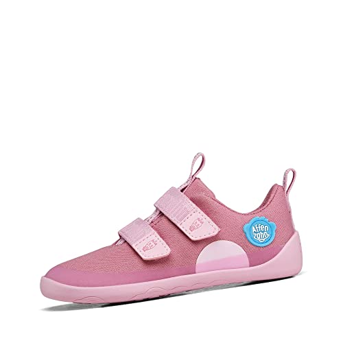 Affenzahn Barfußschuh Baumwolle Lucky mit Klettverschluss Vegan rutschfest Flexibel Reflektierend für den Sommer in Größe 21-32 Einhorn - Pink 30