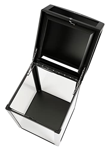 Image of Alpine Industries 40-Gallon Outdoor Trash Can with Transparent Panels - Heavy Duty Garbage Cans with Removable Bin & Locking Cover for Your Patio, Deck, Office Pool & More