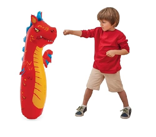 Image of Dragon Punching Bag for Kids - 3D Inflatable PVC Children Kids Boys Girls Hit Me Punching Dragon Bag Toy for Outdoor & Indoor Playing(Multi Color)(1 PIS)
