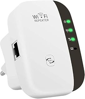 WiFi Range Extender, WiFi Signal Booster to 3000sq.ft and30+ Devices, Wireless Signal Amplifier 2.4GHz 300Mbps Band up to Internet Range Booster with Integrated Antennas LAN Port, Easy Setup