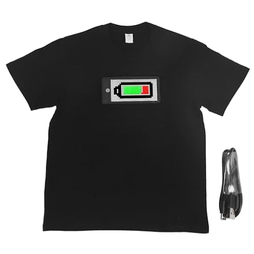 Camiseta LED Aplicación Programable Patrones Personalizables Pantalla de Visualización Camisa Brillante Batería Incorporada de 1500 MAh (L) | Ya disponible en tu tienda friki favorita! En mundofriki.es!