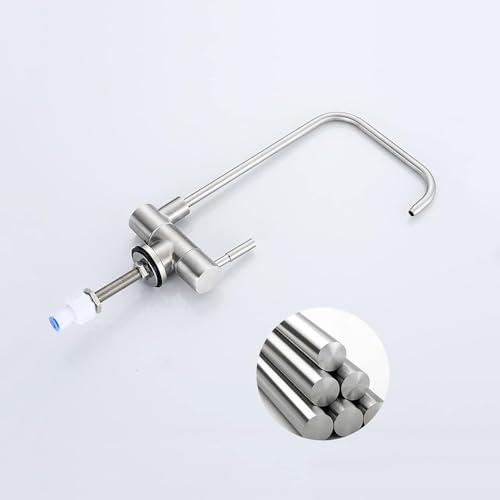 Robinet de cuisine avec eau potable intégrée et bec pliable en inox brossé - 5