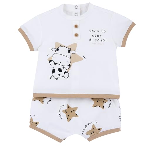Chicco, Completo Neonato con T-shirt e Pantaloncini, in Morbido Tessuto,