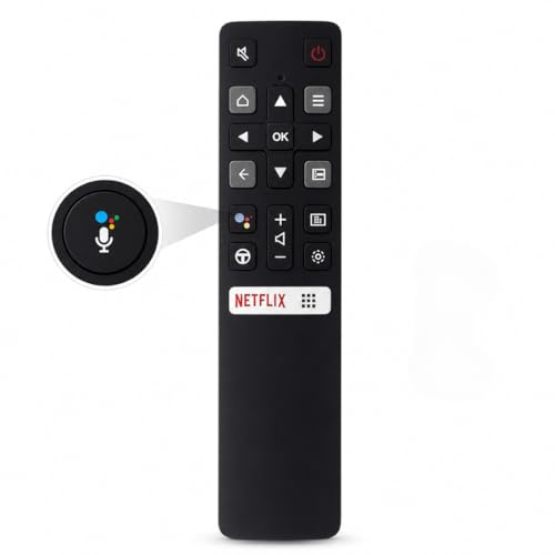 Image of Replacement Remote Suitable for TCL Smart TVs - Supports Netflix | Bluetooth Voice Command | Verify Compatibility Before Purchase Model 802v