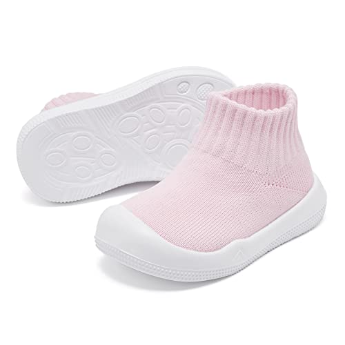 Image of Eashi Baby Boy Girl Non-Skid Indoor Infant Walking Shoes Breathable Warm Elastic Sock Shoes with Memory Sole Protect Toes Outdoor Sneakers