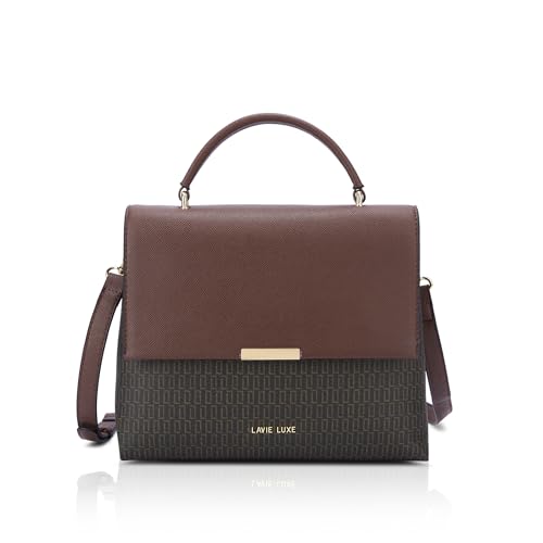 Image of Lavie Luxe Women's Mono Marsh Satchel Bag for Women | Satchel Handbag for Work | Ladies purse | Stylish Shoulder Bag | Gift for Women