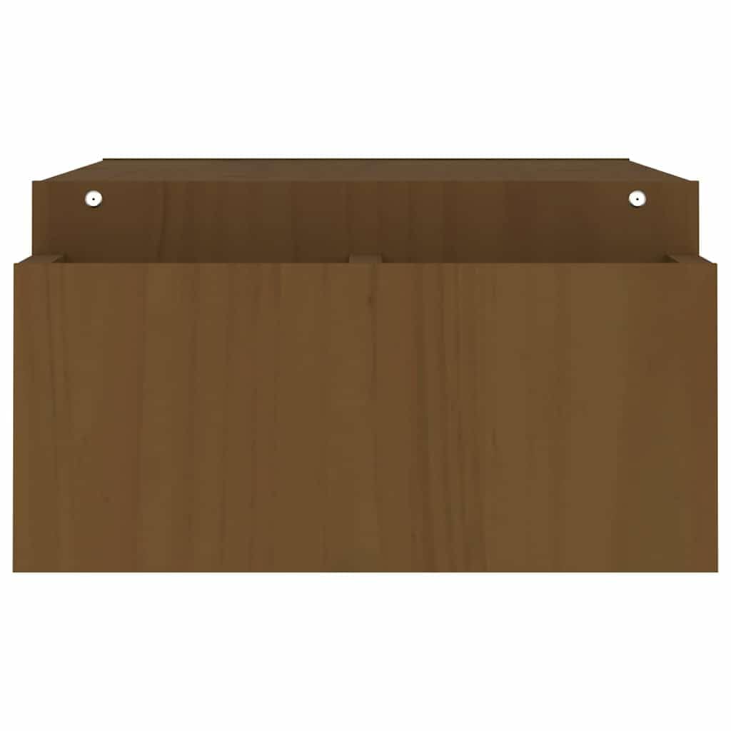 Monitorständer Honigbraun aus massivem Kiefernholz 100x27,5x15 cm mit Stauraum für Tastaturablage und Büroorganisation ideal für Homeoffice, Gaming und Studium