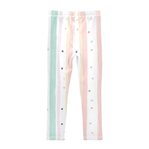 Stripes Tiny Dots Minimalist Kids Girl's Basic Leggings Comfortable Full Length Sweatpants Running2