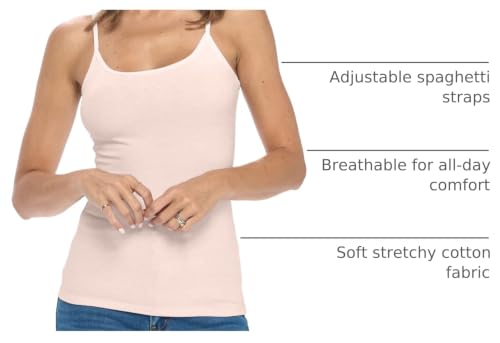 Image of Natural Uniforms Women's Camisole Tank Top-Breathable Cotton Stretch