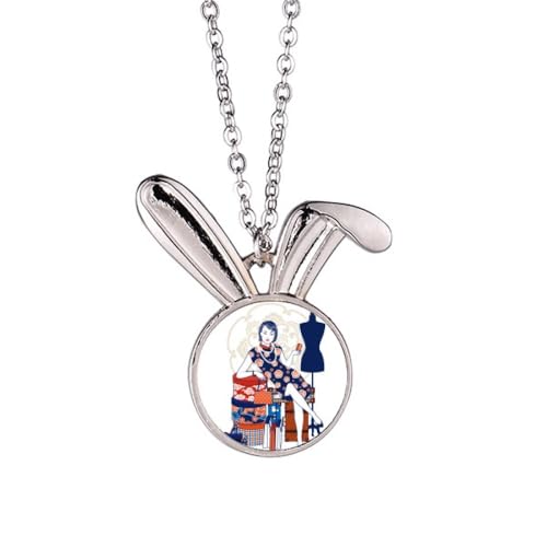 Collier pendentif lapin de la culture chinoise blanc pour femme
