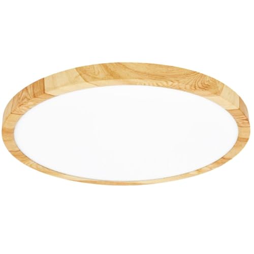 damastoreitalia Plafoniera LED Soffitto Rotonda 45W Ø60cm Effetto Legno – Colore della Luce selezionabile, Calda, Fredda, Naturale, 4950lm, IP40 (60 cm - 45W)