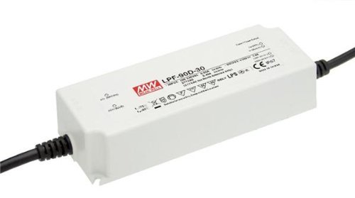 Mean Well USA LPF-90D-24 Power Supply, AC-DC, 24V@3.75A, 100-305V In, Enclosed, LED Driver, PFC, LPF Series