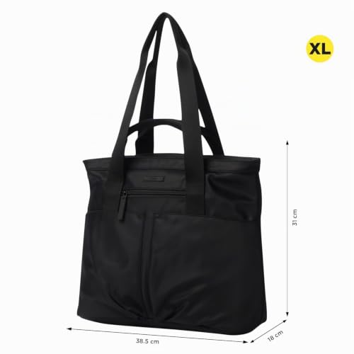 Bolso portátil 14 pulgadas TOTTO Cresa negro expandible de 21L para mujer 3